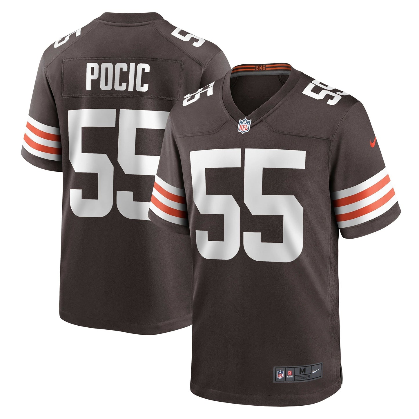 Men's Nike Ethan Pocic Brown Cleveland Browns Game Jersey
