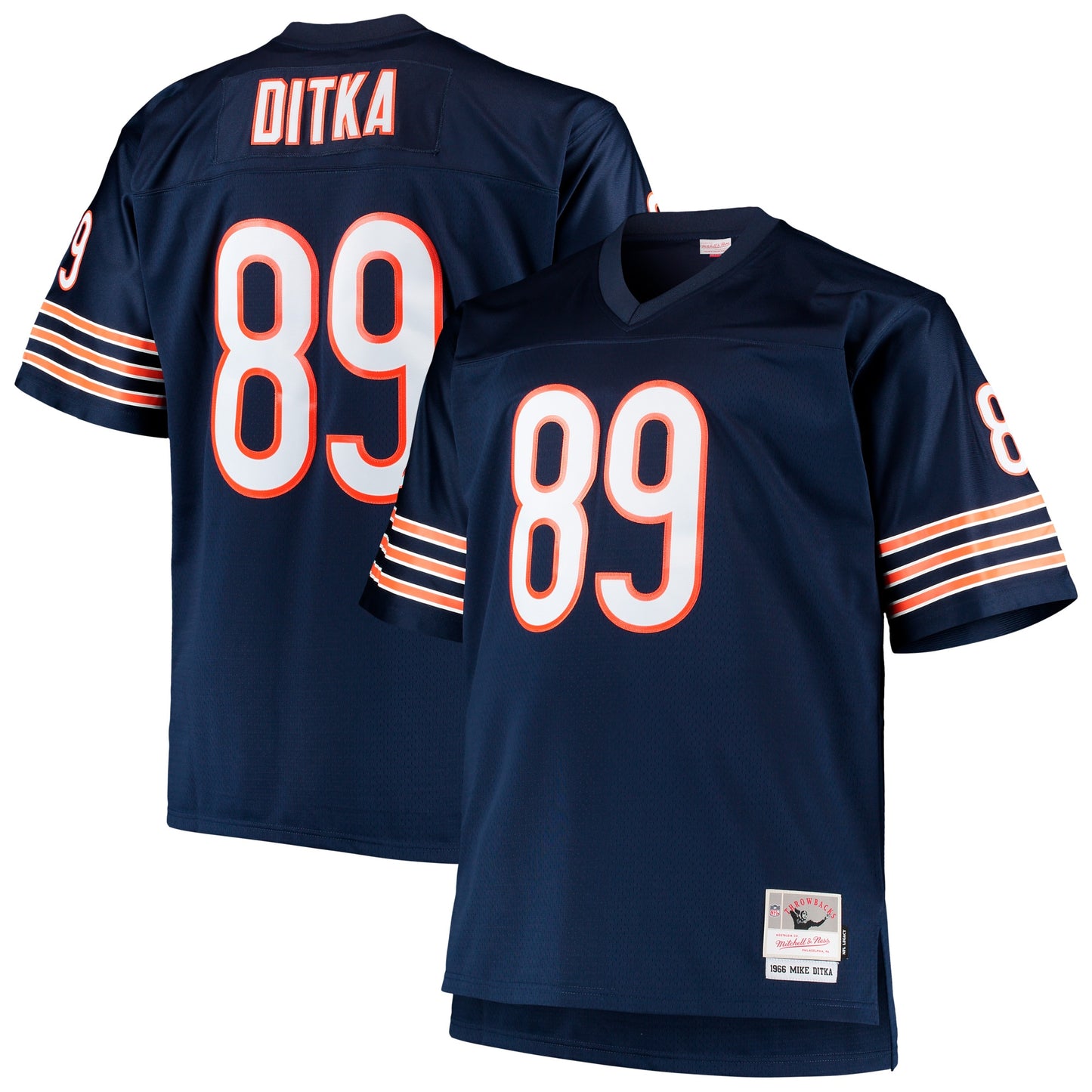 Mike Ditka Chicago Bears Mitchell & Ness Big & Tall 1966 Retired Player Replica Jersey - Navy