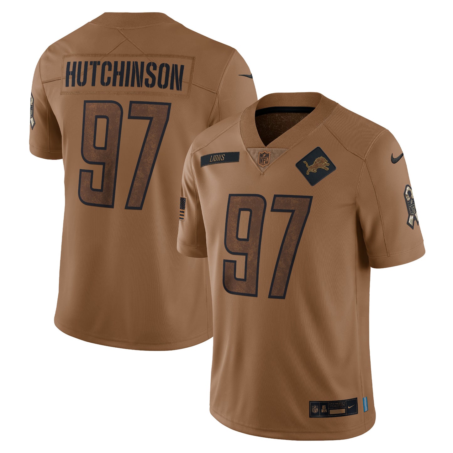 Aidan Hutchinson Detroit Lions Nike 2023 Salute To Service Limited Jersey - Brown