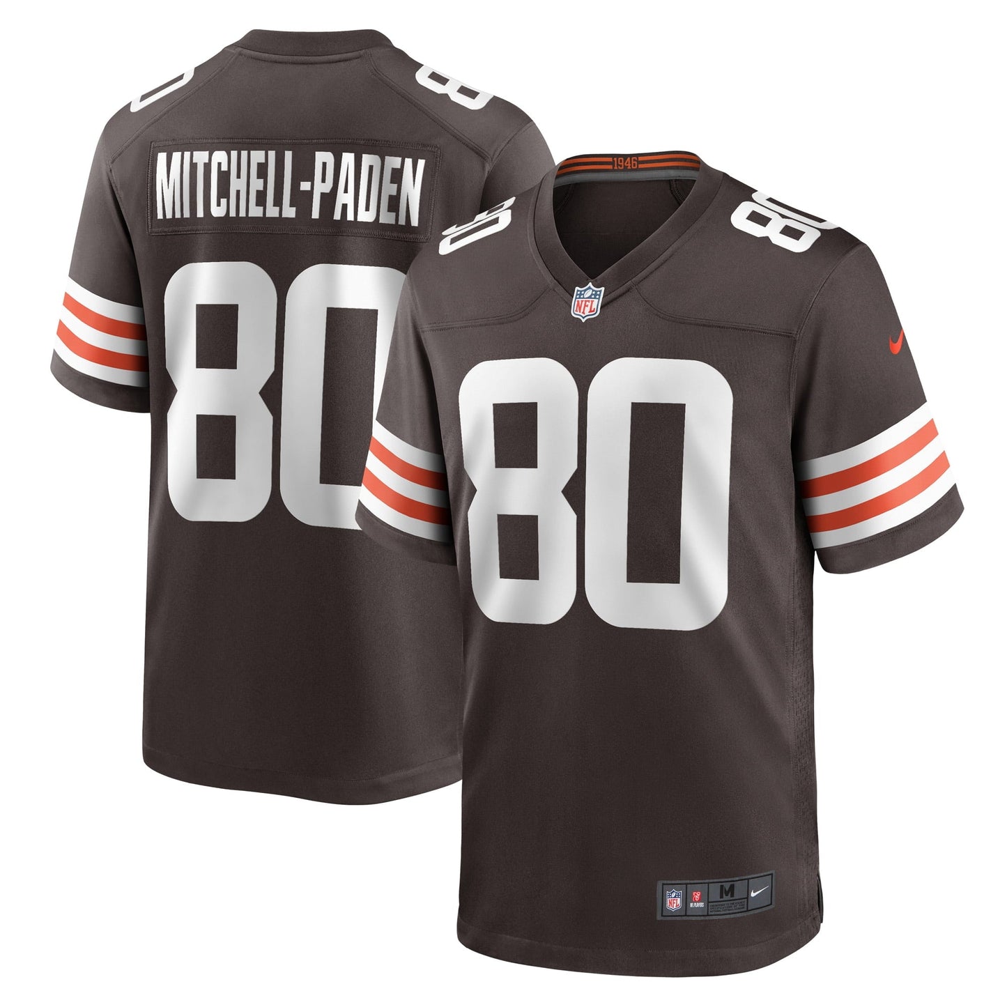 Men's Nike Zaire Mitchell-Paden Brown Cleveland Browns Game Player Jersey