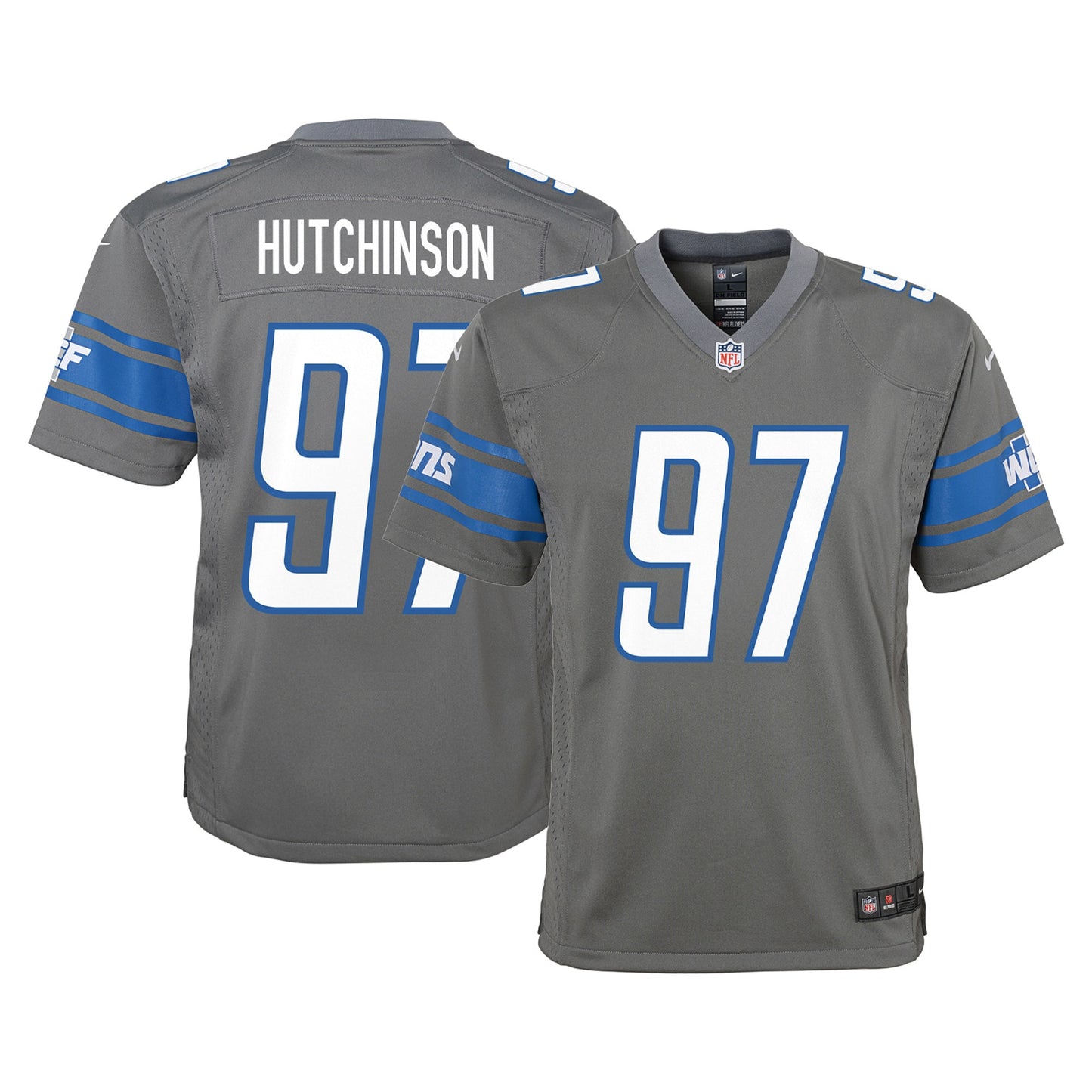 Aidan Hutchinson Detroit Lions Nike Youth Game Jersey - Steel