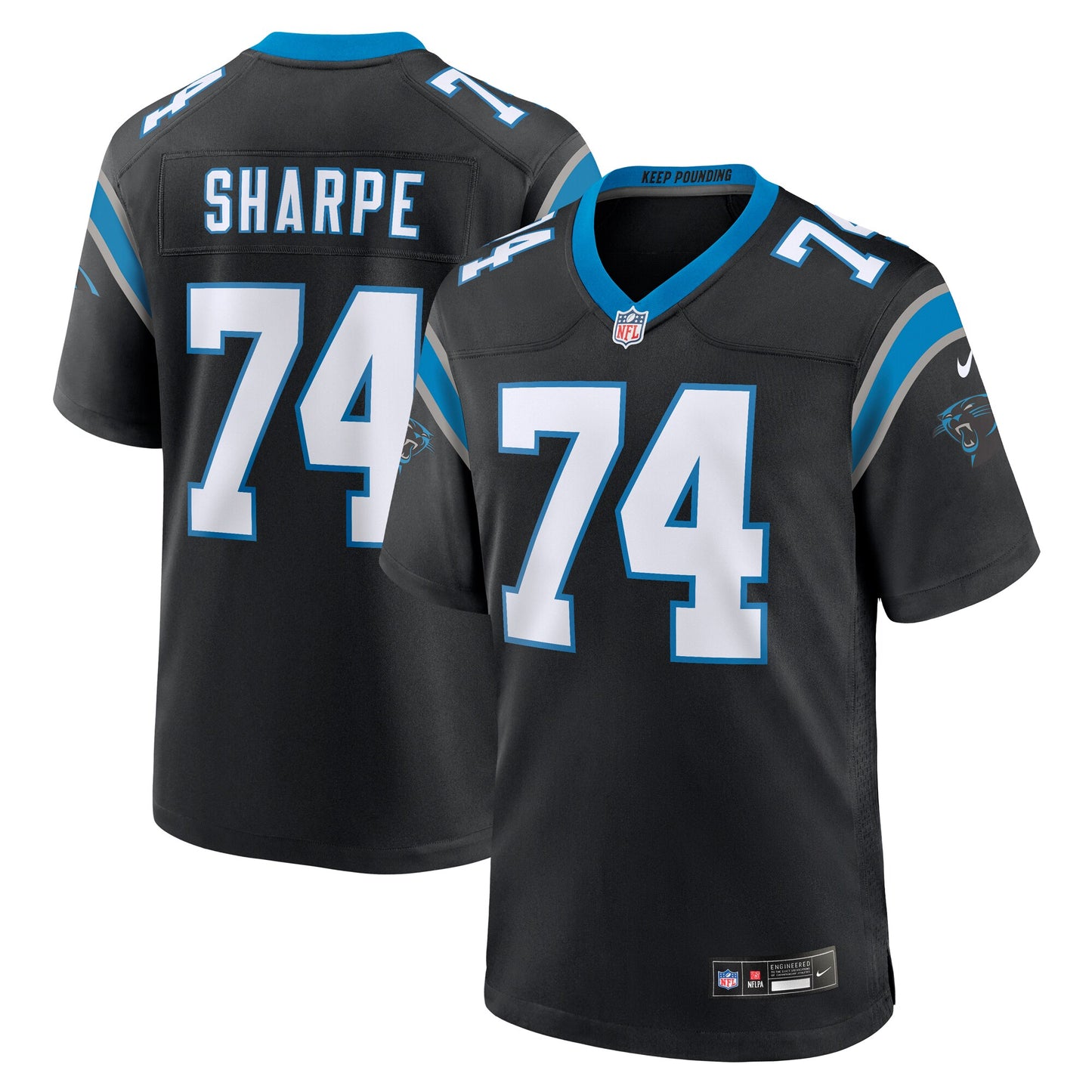 David Sharpe Carolina Panthers Nike Team Game Jersey -  Black