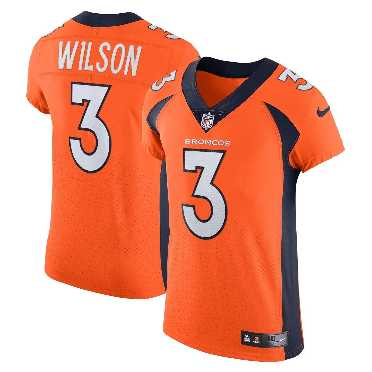 Men's Nike  Russell Wilson  Orange Denver Broncos Vapor Elite Jersey